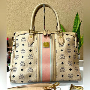 MCM Top-Zip Visetos 2-Way Bag